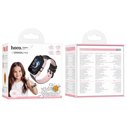 Hoco 4G SIM GPS CAM okosóra hívás funkcióval gyermekek számára (pink)