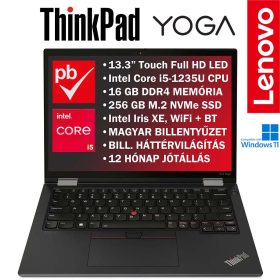   Lenovo ThinkPad X13 Yoga G3 felújított prémium használt laptop (Core i5 12th, 16GB RAM, 256GB SSD, Touch Full HD)