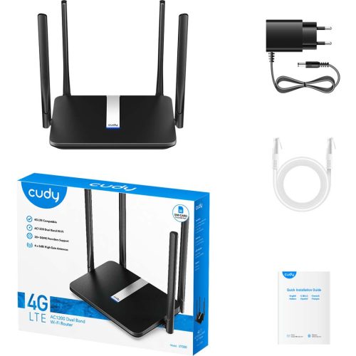 Cudy LT500 4G LTE AC1200 Dual Band SIM kártyás WiFi Router