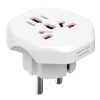 World To Europe Travel Adapter (US, UK, JP, AUS, IT, CH aljzat -> EU Schuko dugó) utazó adapter