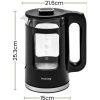 Huslog duplafalú üveg vízforraló vízkőszűrővel, 1.7 liter, 2200W