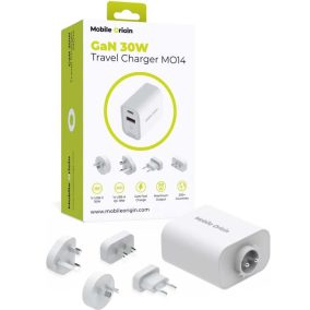   Mobile Origin GaN 30W Travel Charger hálózati USB utazó gyorstöltő 4db aljzattal (USB-A+USB-C)