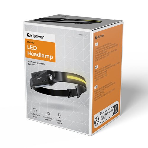 Denver Dual Mode LED Headlamp újrarölthető akkumulátoros fejlámpa (SSH-50)