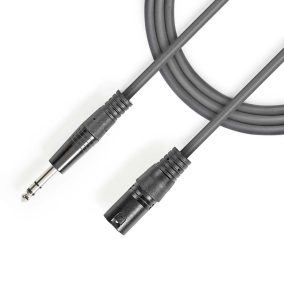   Jack-XLR kábel, minőségi, réz, szilikon, 3.0m (1x 6.3mm sztereó jack apa - 1x 3p. XLR anya)