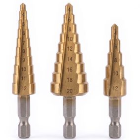   Handy Step Drill Bit Set 3db-os HSS lépcsős fúrószár készlet fémhez 4-20mm