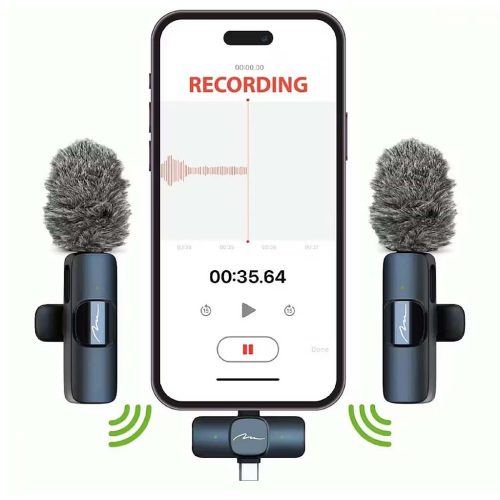 Micro-Mic DUO Lavalier 2db-os vezeték nélküli mikrofon szett USB-C / Apple Lightning vevőegységgel