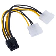 Táp átalakító, 2x molex aljzat -> PCI-E 8p. dugó