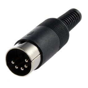 DIN dugó, lengő, 5-pin, 180°, műanyag