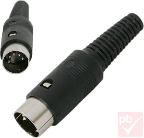 DIN dugó, lengő, 5-pin, 180°, műanyag