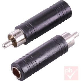   Audio átalakító, RCA dugó - Jack 6.3mm mono aljzat (műanyag)