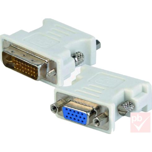 DVI-VGA átalakító, DVI-I DualLink 24+4 dugó - VGA aljzat átalakító