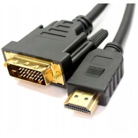   HDMI-DVI összekötő kábel, Duallink 24+1, aranyozott csatlakozók, 1.8m