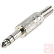 Jack dugó, 6.3mm sztereó, fém ház