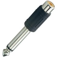   Audio átalakító, Jack 6.3mm mono dugó - 1x RCA aljzat (műanyag)