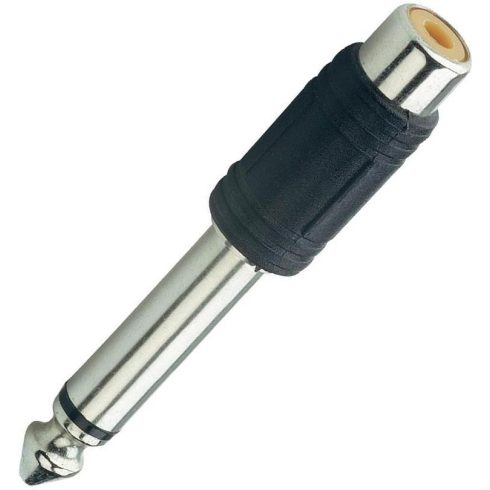 Audio átalakító, Jack 6.3mm mono dugó - 1x RCA aljzat (műanyag)