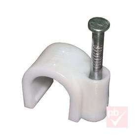 Kábelrögzítő fül szeggel, kerek kábelhez, 5mm