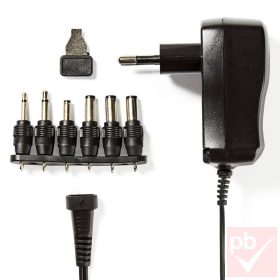   Univerzális tápegység, 3/4.5/5/6/7.5/9/12V DC, 600mA, 6db csatlakozóval