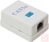 RJ45 fali doboz, 1db 8P8C aljzat, Cat5e, műanyag, fehér