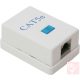 RJ45 fali doboz, 1db 8P8C aljzat, Cat5e, műanyag, fehér