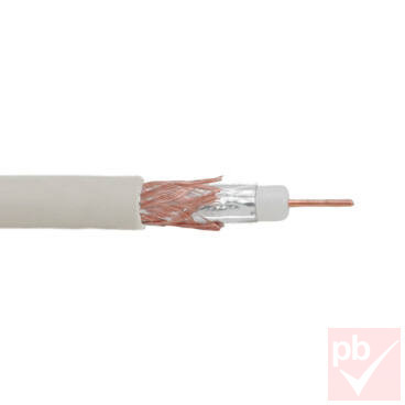 Koax kábel RG6, 75ohm, 7mm, fehér