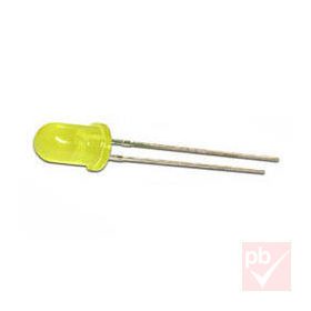 LED, 5mm, sárga, villogó, 5mcd, 2.5V, 54°, diffúz