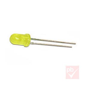 LED, 5mm, sárga, villogó, 5mcd, 2.5V, 54°, diffúz