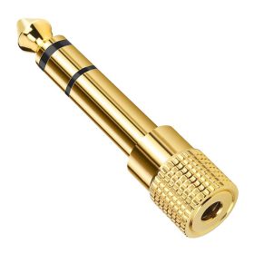   Audio átalakító, Jack 6.3mm sztereó dugó - Jack 3.5mm aljzat (aranyozott, fém)