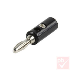 Banán dugó, lengő, 4mm, műanyag szigetelés, fekete