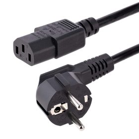   Hálózati tápkábel számítógéphez, monitorhoz (Schuko 90° dugvilla - IEC C13 dugó) 5.0m