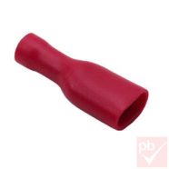 Kábelsaru, 4.8mm anya, szigetelt, piros