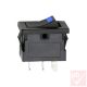 Billenő kapcsoló, szögletes, fekete, kék LED, 1 körös, 2 állású, 12x19mm