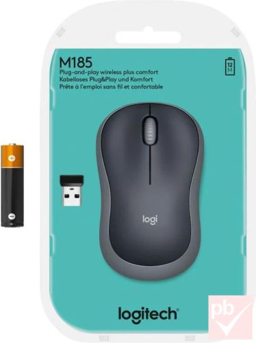 Logitech M185 szürke vezeték nélküli egér