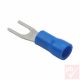 Kábelsaru, 5.3mm (M5) / 4.3mm, villás, szigetelt, kék