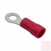 Kábelsaru, 8.5mm (M8) / 4.3mm, gyűrűs (szemes), szigetelt, piros