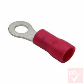   Kábelsaru, 8.5mm (M8) / 4.3mm, gyűrűs (szemes), szigetelt, piros
