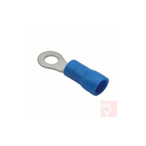 Kábelsaru, 3.7mm (M3.5) / 2.3mm, gyűrűs (szemes), szigetelt, kék
