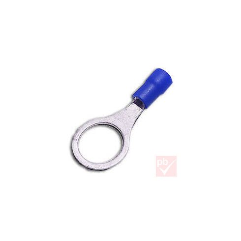 Kábelsaru, 8.5mm (M8) / 4.3mm, gyűrűs (szemes), szigetelt, kék
