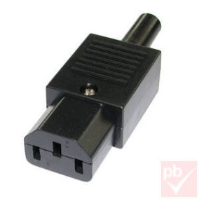 IEC C13 dugó, lengő, műanyag, fekete