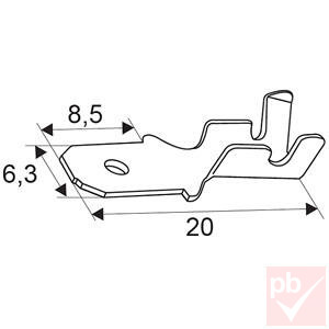 Kábelsaru, 6.3mm apa, szigetelés nélkül, ónozott