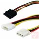 Táp átalakító, Molex aljzat -> 1x Molex dugó + 1x SATA táp dugó