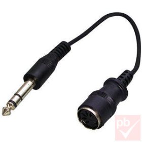   Audio átalakító, Jack 6.3mm sztereó dugó - DIN 5p. aljzat 20cm