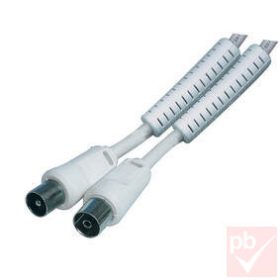 Koax hosszabbító kábel, 1,5m, 100Hz, fehér