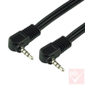 Jack összekötő kábel, 3.5mm 4p., 90° 2.0m