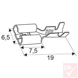 Kábelsaru, 6.3mm anya, szigetelés nélkül, ónozott