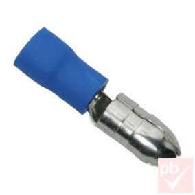 Kábelsaru, 5.0mm apa, hengeres, szigetelt, kék