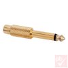 Audio átalakító, Jack 6.3mm mono dugó - 1x RCA aljzat (aranyozott, fém)