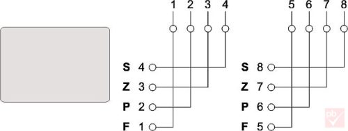 RJ11 fali doboz, 2db 6P4C aljzattal, műanyag, fehér