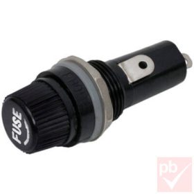 Biztosíték foglalat, furatba szerelhető, 6.3x30mm