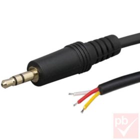   Jack kábel, szerelhető (1db 3.5mm sztereó dugó / blankolt vég) 1.2m