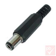 DC dugó, 6.3x3.0mm/9mm, egyenes, 1pin, műanyag ház